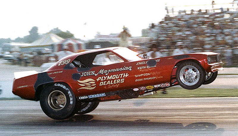 Illustration for article titled Whitewall Tires And Muffler Pipe Rollbars: Drag Racing Back In The Day